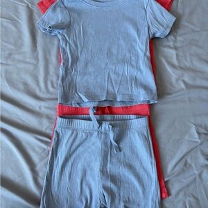 Primark Kids Pajama Set in Light Blue and Coral